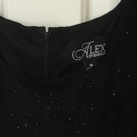 2Piece Alex Evenings Black Dress with Gorgeous Topper, NWT, Size 16 - Picture 3 of 16